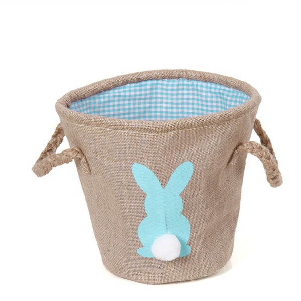 Sf Easter Bunny Burlap Easter Basket bunny ear cute basket pink green blue easter canvas hand basket