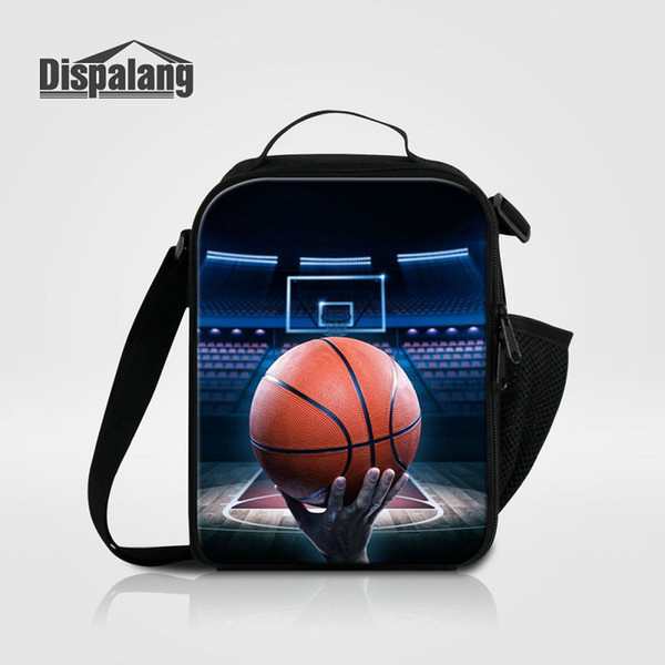 Small Oxford Thermal Bag Cool Football Soccer Print Men Insulated Lunch Bags Boys Lovely Basketball Design Picnic Food Box Thermo Cooler Bag