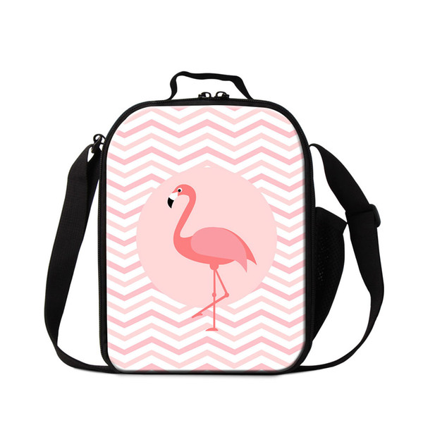 Customize Design Animal Flamingo Printed Lunch Bags For Student Women's Portable Food Lunch Box For Work Children Small Lunch Bag For School