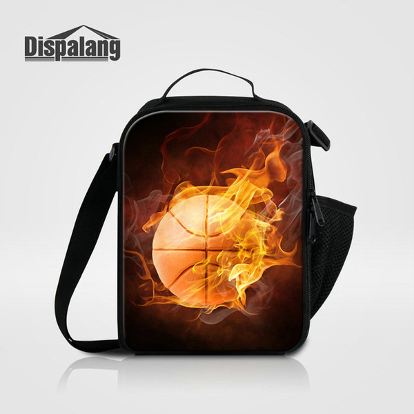 Personalized Basketball Printed Lunch Bags For Men Thermal Lunch Cooler Bag Soccer Boys Food Storage Picnic Lunchbox Bolsa Termica Lancheira