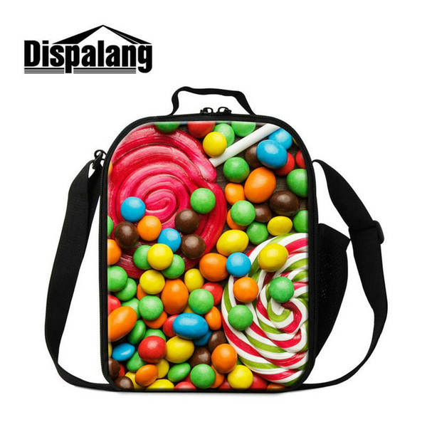 Back To School Kindergarten Boys Lunch Box Preschool Girls Kid Lunch Bags With Long Shoulder Stap Thermal Picnic Food Carry Tote 3D Print