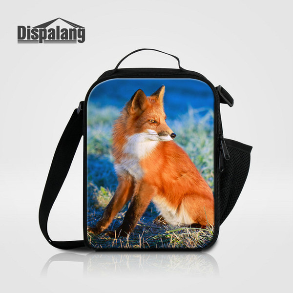 New Portable Thermal Lunch Bags For Women Fox Design Men Insulated Cooler Bag Students Small Lancheira School Lunchbox Child Meal Food Bags