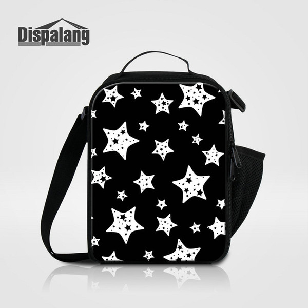 Children School Lunchbox Thermal Insulated Lunch Bags For Women Girls Lovely Black Stars Boys Insulation Lunch Box Picnic Food Bolsa Termica