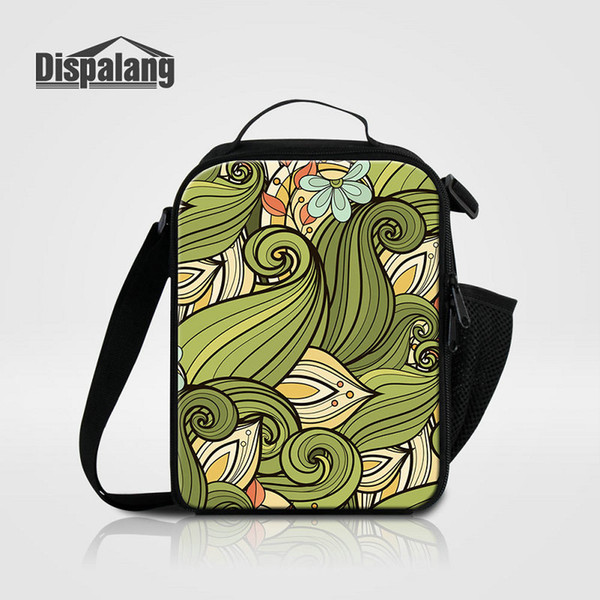 Abstract Flower Lunch Bags For Teenagers Girls Cool Food Lunch Bag Box For School Thermal Insulated Lancheira Children Unique Lunch Cooler