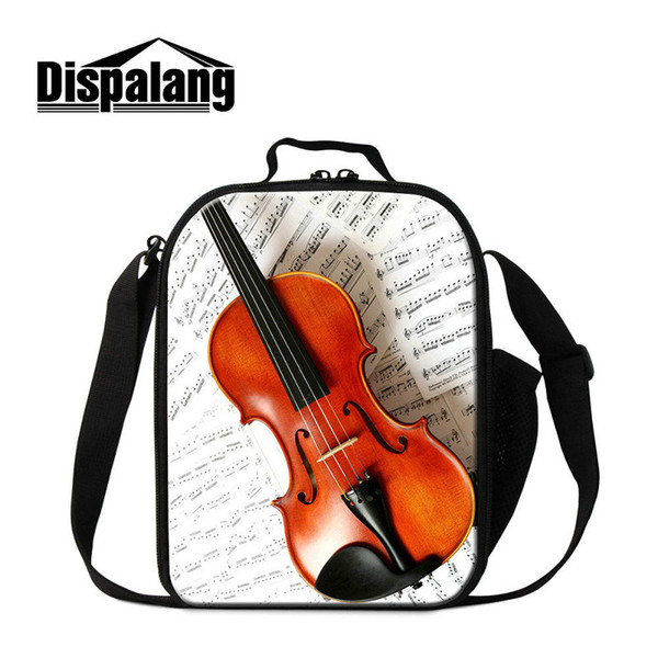 Hot Sale Thermal Insulated Lunch Bags For Women Kid Food Picnic Lunch Bag Musical Note Violin Cooler Bags Men Portable Lunchbox For Students