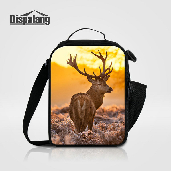 Kids Lunch Bag Bolsa Termica Portable Women Lunch Bags Tote Cute Elk Deer Animal Printing Thermal Insulated Cooler Bag Student Food Lunchbox