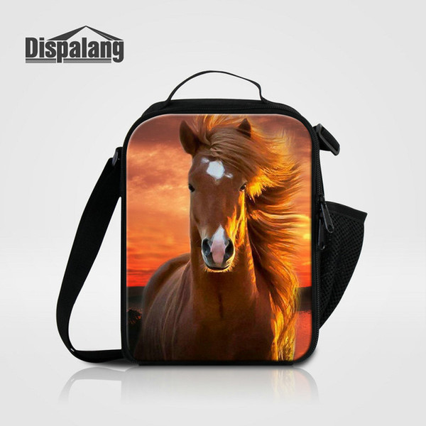 3D Horse Printing Lunch Bags For Women Men Thermal Insulated Lunch Sack Animal Food Cooler Bag For Kids Bolsas Termica Lancheira Wholesale