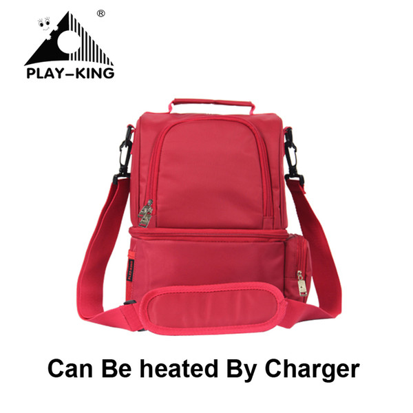 PLAYKING Portable Insulated Lunch Bag Thermal Lunch Box For Kids Cooler Picnic Box For Women Heating Food Bottle Warmer