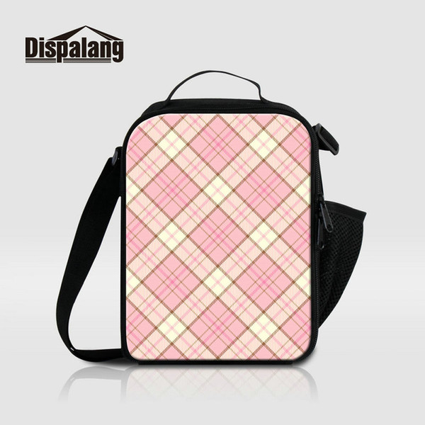 New Portable Thermal Lunch Bags For Women High Quality Canvas Daily Lunch Box Bag For Children Plaid Prints Cooler Bag Lunchbox For Students