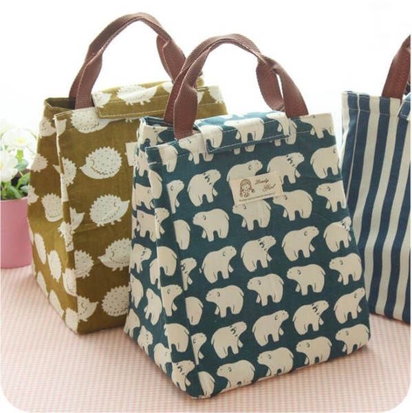 Portable bag Cooler Insulated Canvas Lunch Bag Thermal Food Picnic Lunch Bags for Women Kids Men Cooler Lunch Box Bag Tote