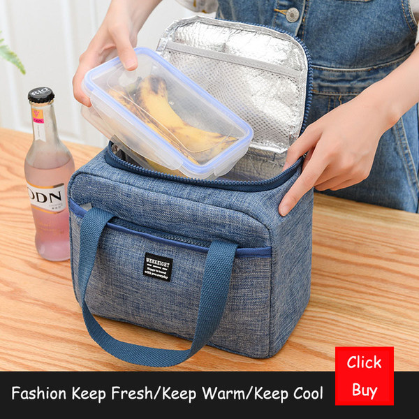 New Fashion Denim Thermal Insulated Lunch Bags Picnic Refrigerator Cooler Fresh Food Storage Portable Accessories Bolsa Termica