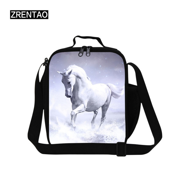 ZRENTAO Customize cooler bags kids lunch bags double zipper box container with side pocket portable meal for working