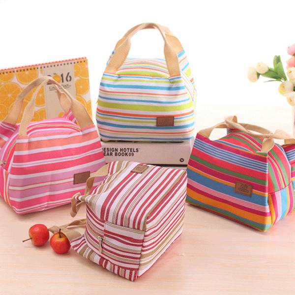 DHL 100pcs Outdoor Thermal Insulated Lunch Box bag Tote Cooler Canvas Zipper Bag Bento Lunch Pouch Hot Insulation Bag