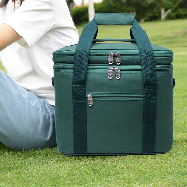 11 Pcs 2x8x10in Green Lunch Cooler Bag Soft-Sided Collapsible Lunch Tote Bag Lunch Organizer Portable Cooler Bags for Travel,Beach,Camping