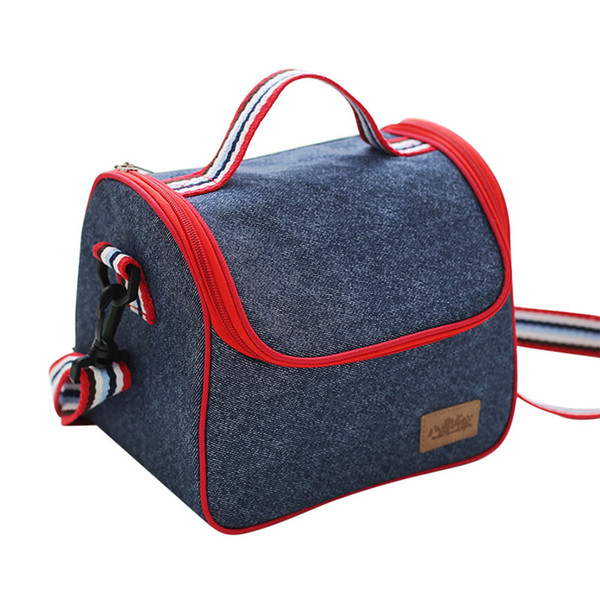 Factory direct fresh-keeping insulation package ice pack portable insulation bag denim cold lunch bag picnic bag