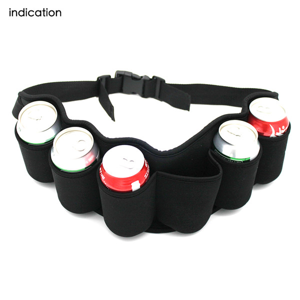 1pcs Outdoor Six Pack Beer Belt Bottle Waist Bag Portable Beverage Drink Cans Holder Camping Gathering BBQ Party