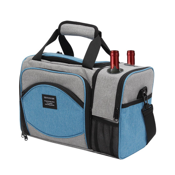 High quality Waterproof Picnic lunch bag insulated Portable Fabric Thermal Cooler Bag Large Volume Storage wine