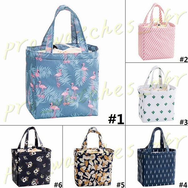 Flamingo Print Thermal Bag Waterproof Lunch Bags Portable Insulated Oxford Tote Food Picnic Lunch Isothermic Bags H0046