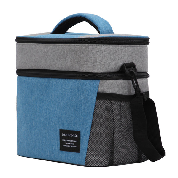 Denuoniss Portable Thickening Cooler Bag 600D Oxford Ice Pack Insulated Lunch Bag Cold Storage Bags Fresh Picnic Container