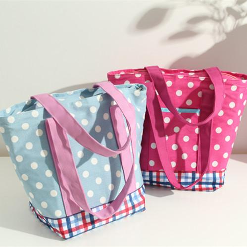 thicken printing canvas cooler bag thermal cool insulated shoulder bag ice pack insulation shop tote lunch picnic handbag