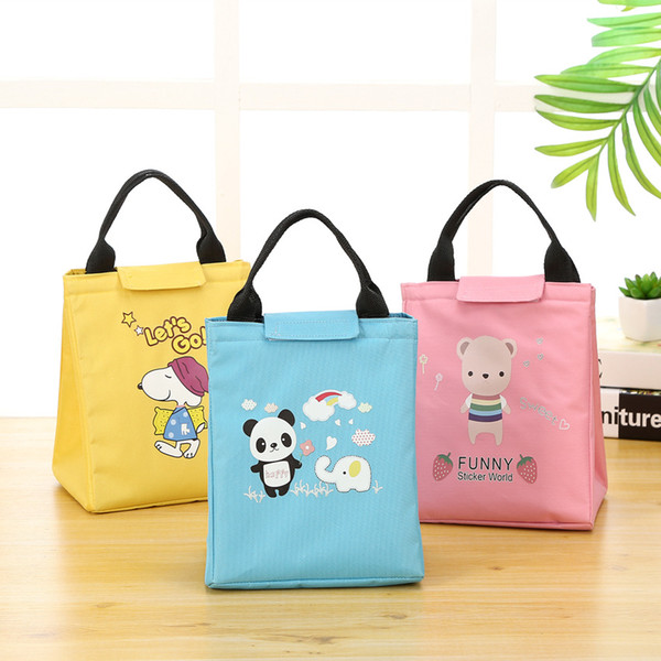 Original New Cartoon Pattern Lunch Bag Portable Lunch Bag Lunch Box Picnic Bag Waterproof Insulation Ice Pack