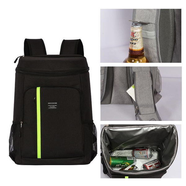 22L Large Storage Cooler Bag Women Bag Ice Pack Waterproof Cooler For Beer Insulation Thermal With Bottle Opener