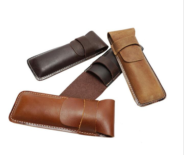 2019 Top layer leather Tool bag Retro trend Male and female general-purpose Pen bag