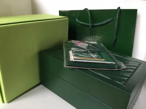 Factory Supplier Green New watch BOX For 185mm*134mm*84mm 0.7KG original box papers 116660 16600 16570 16613 114060 watch box