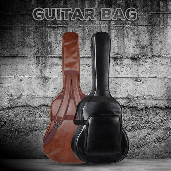 Fashion Waterproof Guitar Backpack Bag Thickened Musical Instrument Backpacks For 40 41 Inch Guitar Bag Pu Music Rucksack Bags