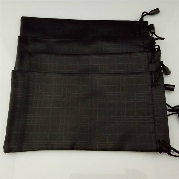 100 pcs/lot Glasses Case Soft Waterproof Plaid Cloth Sunglasses Bag Glasses Pouch Black Color Wholesale Good Quality