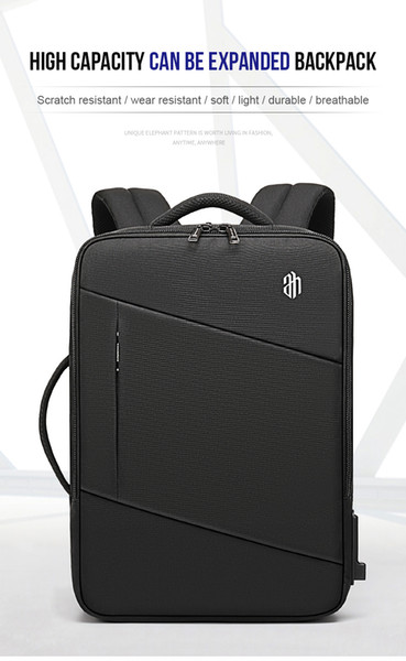 Men Travel Backpack Laptop Bag with Multifunction USB Charging Port Expandable Backpacks Water Repellent Backpack