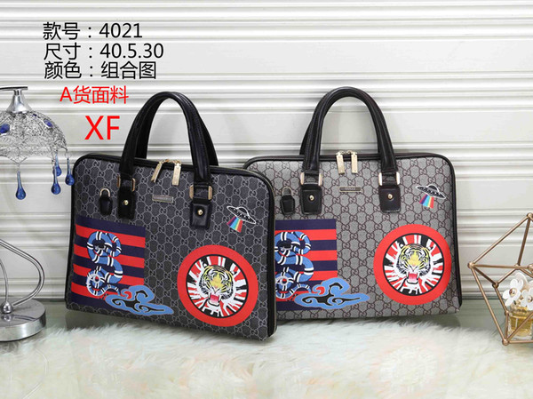 2019 new women's bag briefcase Neutral men and women business leather ladies handbag thin simple OL computer bag
