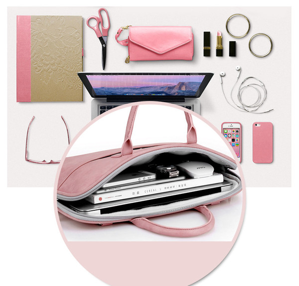 Fashion PU Waterproof Scratch-Resistant Laptop Shoulder Bag 13.3 14 15.6 17.3inch Notebook Shoulder Carry Case For Macbook Air