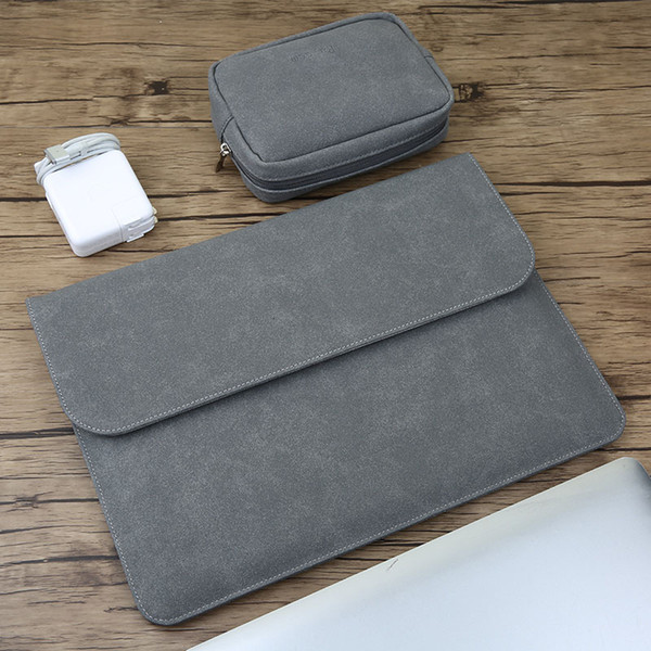 Matte Magnetic Buckle PU Laptop Sleeve Bag For Xiaomi Macbook Pro 13 Case Air 11 12 Retina 2018 New 15 Touch Bar Women Men Cover SH190924