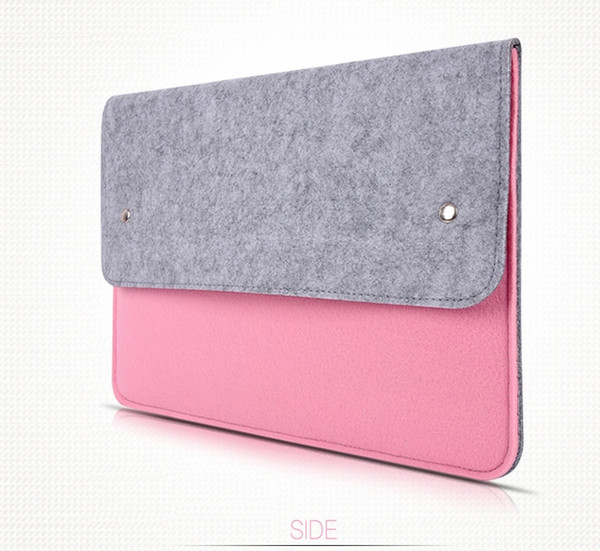 Button storage Laptop bag untuk 15 inch felt notebook computer bag case drop shipping Can be customized adding logo