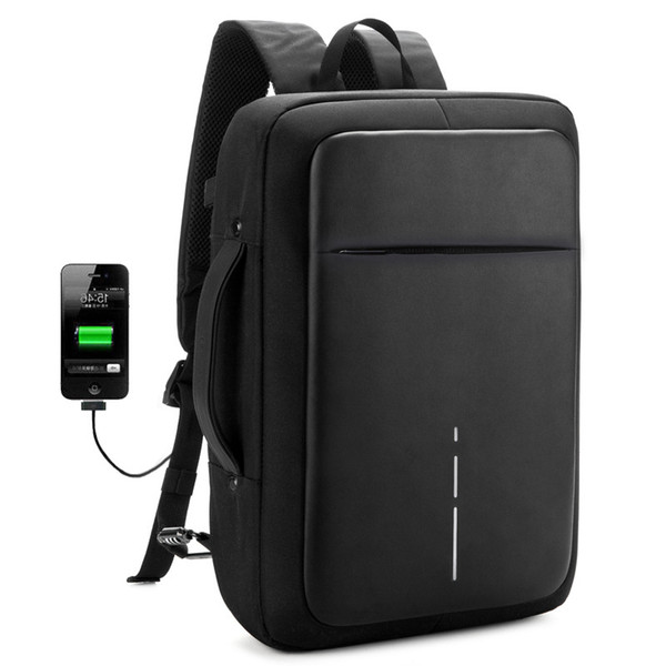 2019 XD new design USB charging men black travel back pack shoulder bag male OL Business 15.6 inch Laptop smart anti-theft Backpack