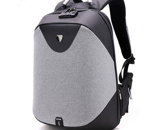 Three-dimensional digital storage anti-theft computer backpack outdoor Korean version of double shoulder bag male college students USB charg