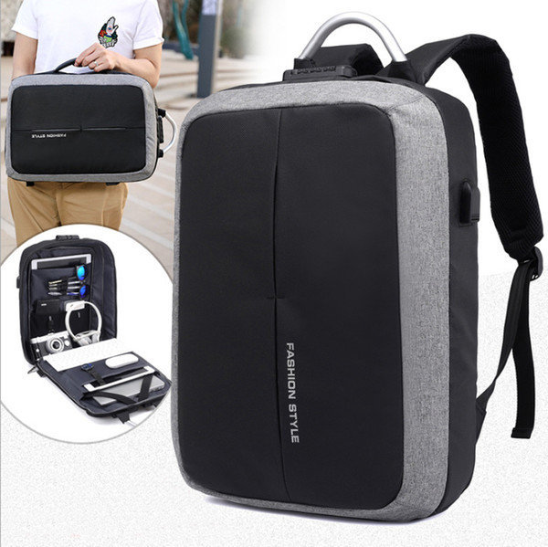 15 15.6 17 17.3 Inch with USB Interface Password Lock Anti-theft Nylon Notebook Laptop backpack for Men Women Student