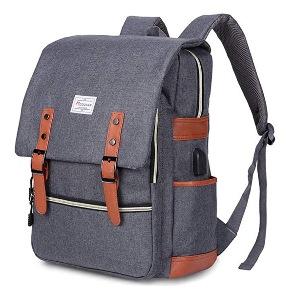 Vintage Laptop Backpack for Women Men,School College Backpack with USB Charging Port Fashion Backpack Fits 15 inch Notebook