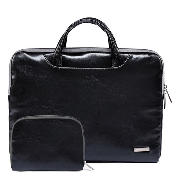 Laptop bag Black PU 11.6 inch 13.3 inch 15.6 inch business Notebook Laptop Sleeve Bag Pouch Handle Case Cover