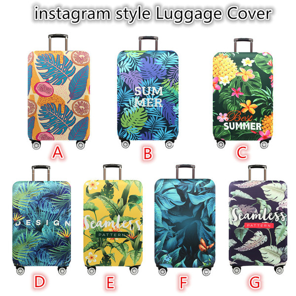 Elastic Luggage Cover Luggage Protector Suitcase Protective Covers fit 18inch -32 inch /Printing Amazon Rainforest Plants and Flowers