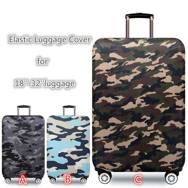 Thick Dust-Proof Elastic Travel Luggage Cover Funny Suitcase Protector 18