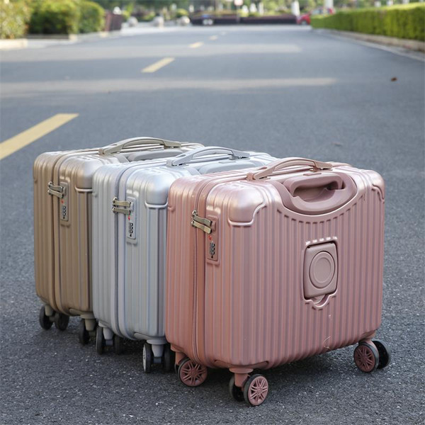 18Inch Hight Quality Woman Girl Boy Unisex Small Travel Trip Outdoor Hard Trolley Luggage Suitcase Case Black