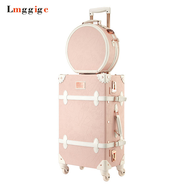 Vintage high qualit PU Luggage Suitcase Bag ,universal wheel Travel box,Rolling Carrier,20