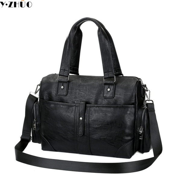 leather men travel bag high quality large capacity duffel bag vintage men messenger shoulder crossbody bags