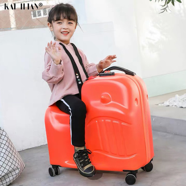 20''24 inch Children Wheels Suitcase Kids Cabin Trolley luggage Travel Bag Cute Baby Carry On Trunk gift