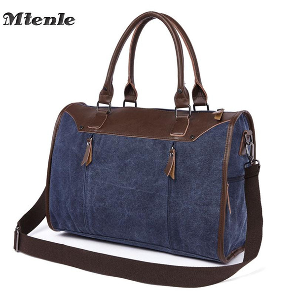 MTENLE Men's Travel Bags Carry on Luggage Bag Men Duffel Bags Travel Tote Large Capacity Vintage Canvas Bag Weekend Overnight F