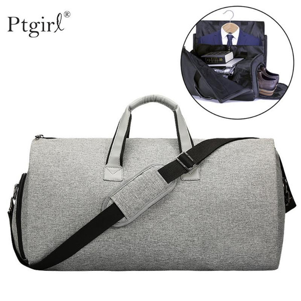 Convertible Garment Suit Travel Duffel Bag 2 in 1 Carry On Weekender Garment Bag Ptgirl Business Suitcase With Shoes Compartment