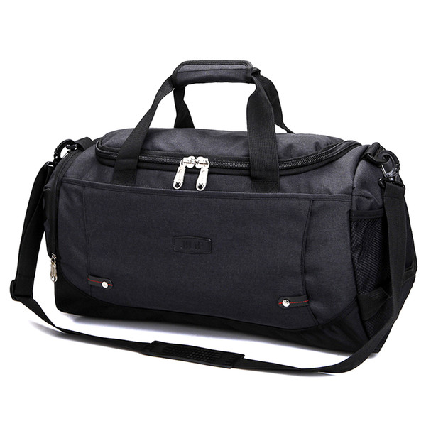 ARESLAND Man Travel Bags Big Capacity Polyester Casual Male Handbag Business Trip Single Shoulder Cross Body Travel Bag - Black