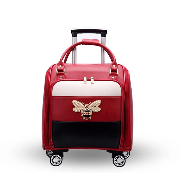 2019 New Woman Fashion brand light Trolley Luggage Rolling Suitcase girls high quality waterproof Trolley bag handbag on Wheels